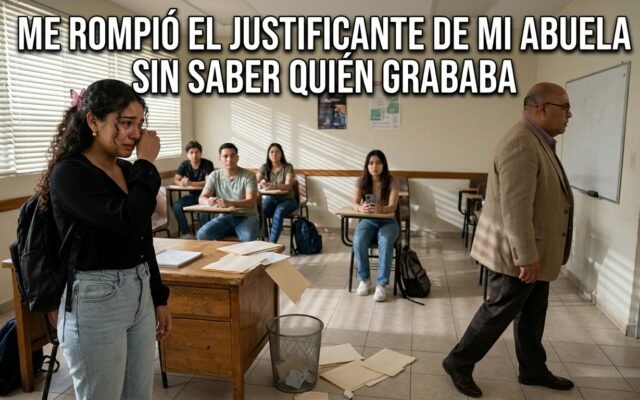Mi profe rompió el justificante de mi abuela muerta sin saber que mi compañera lo grabó