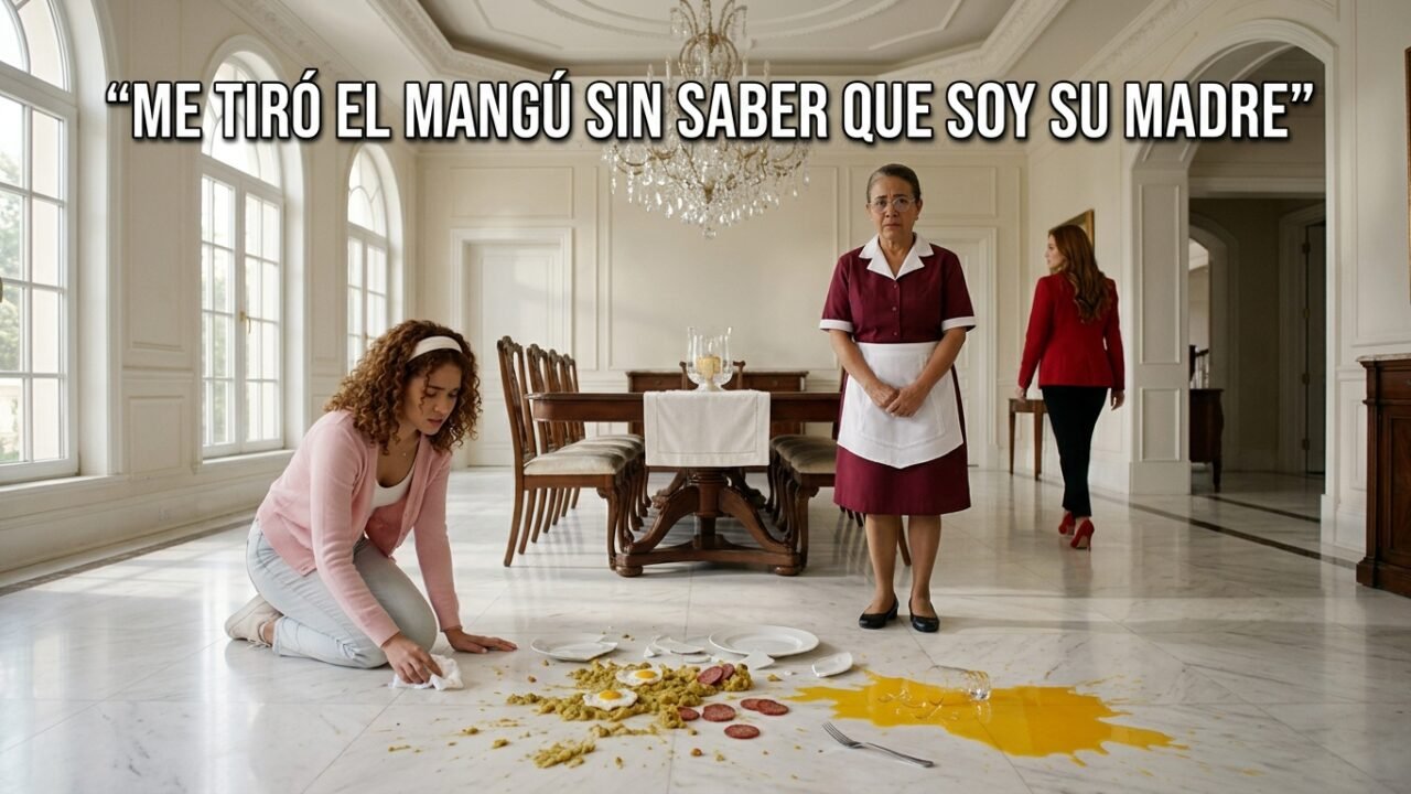 Serví el mangú disfrazada de empleada y mi hija lo tiró al piso sin saber que soy su madre