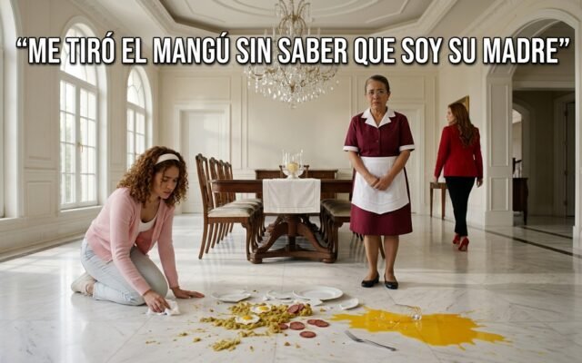 Serví el mangú disfrazada de empleada y mi hija lo tiró al piso sin saber que soy su madre
